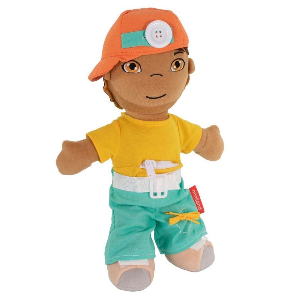 New Miniland Educational Diversity Fastening Soft Doll, Hispanic Boy 15”H